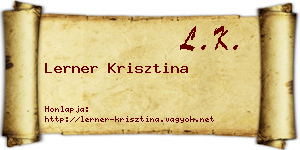 Lerner Krisztina névjegykártya